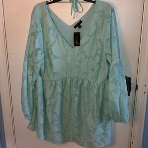 Lane Bryant teal blouse